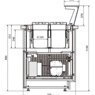 Vitrina frigorifica inghetata K-1  MALAGA - Frigosztufi